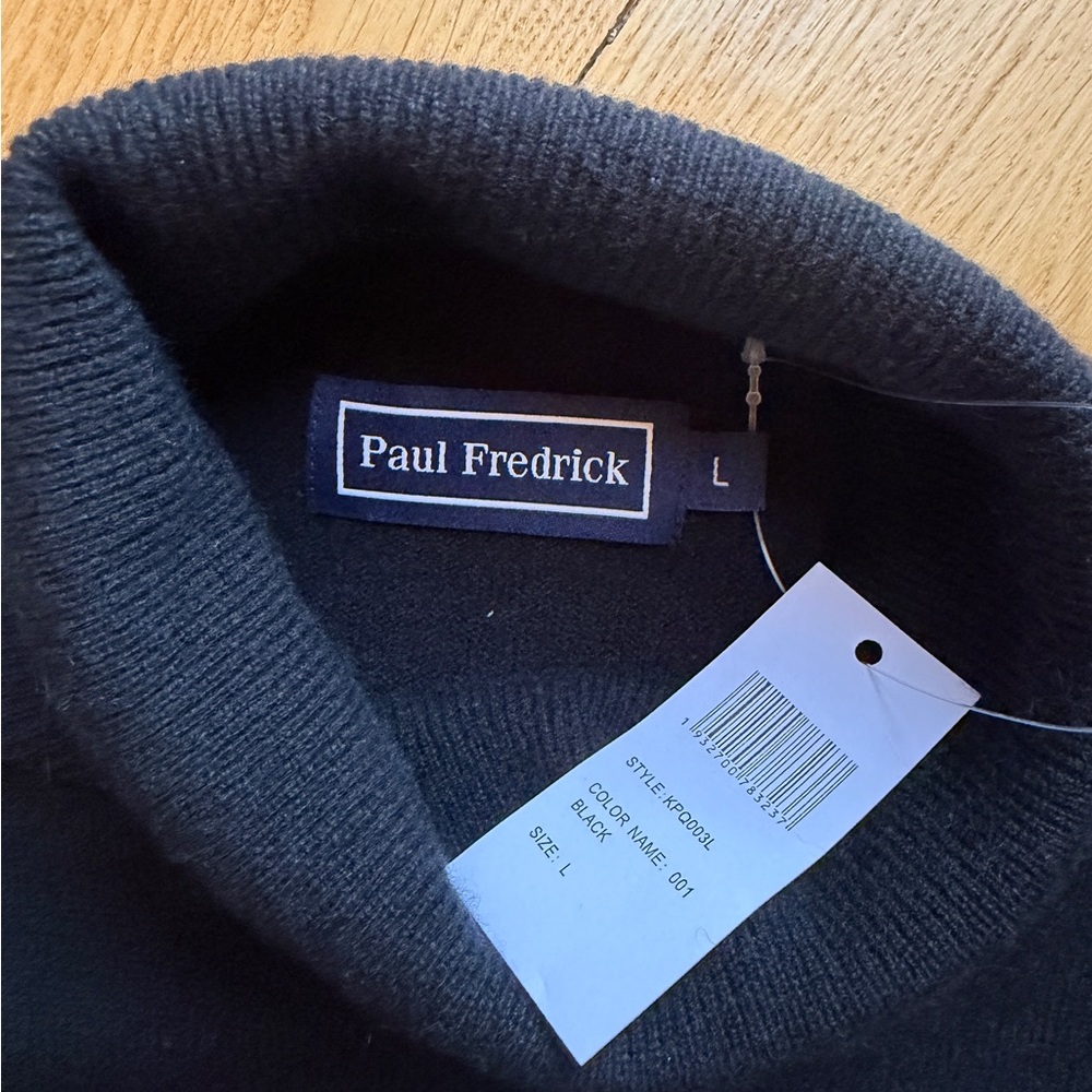 Brand New Paul Fredrick Cashmere Black Turtleneck Sweater - Picture 2 of 5